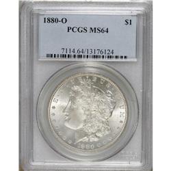 1880-O S$1 MS64 PCGS. This piece represents excellent