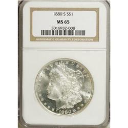 1880-S S$1 MS65 NGC. Medium S. A dazzling semi-proofli