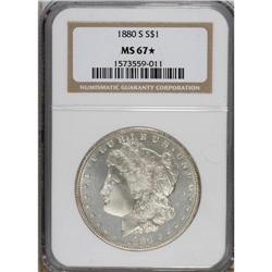 1880-S S$1 MS67 S NGC. Nearly deserving of a Cameo de