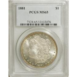 1881 S$1 MS65 PCGS. Light golden-tan color gravitates