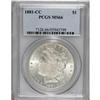 Image 1 : 1881-CC S$1 MS66 PCGS. Considerable contrast is noted