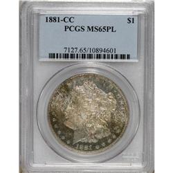 1881-CC S$1 MS65 Prooflike PCGS. The low-mintage 1881-