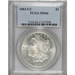 1883-CC S$1 MS66 PCGS. The reverse is prooflike and th