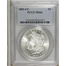 1883-CC S$1 MS66 PCGS. Highly lustrous with strong hig