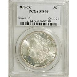 1883-CC S$1 MS66 PCGS. Pale golden accents and a touch