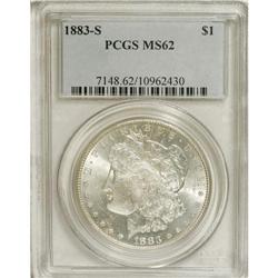 1883-S S$1 MS62 PCGS. Lustrous surfaces are essentiall