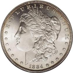 1884 S$1 MS65 Deep Mirror Prooflike ANACS. This attrac