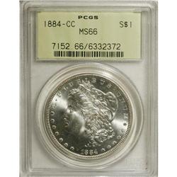 1884-CC S$1 MS66 PCGS. This highly lustrous Carson Cit