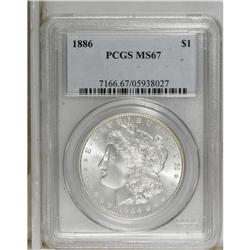 1886 S$1 MS67 PCGS. This fully struck Superb Gem has s