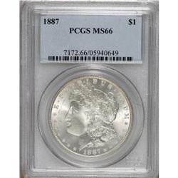 1887 S$1 MS66 PCGS. Little contrast is noted on either