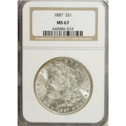 1887 S$1 MS67 NGC. David Bowers (2006) writes that: "I