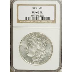 1887 S$1 MS66 Prooflike NGC. Solidly struck with moder