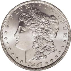 1887-O S$1 MS65 NGC. An exquisitely struck and brillia