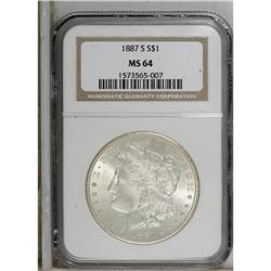 1887-S S$1 MS64 NGC. This near-Gem comes with a sharp