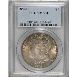 1888-S S$1 MS64 PCGS. Both sides of this near-Gem doll