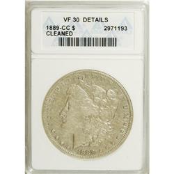 1889-CC S$1 --Cleaned--ANACS. VF30 Details. A subdued a