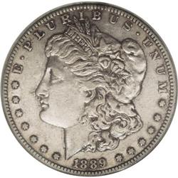 1889-CC S$1 AU53 NGC. Traces of luster reside in the p