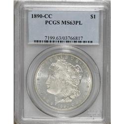 1890-CC S$1 MS63 Prooflike PCGS. Reflective prooflike