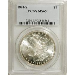 1891-S S$1 MS65 PCGS. A flashy Gem with a frosty obver