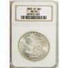 Image 3 : 1892-CC S$1 MS65 NGC. A satiny white coin with radiant