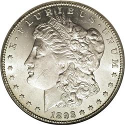 1893-CC S$1 --Cleaned--ANACS. MS60 Details. Light hairl