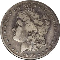 1893-S S$1 --Cleaned--ANACS. Fine 12 Details. Dusky med