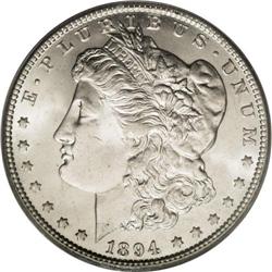 1894-O S$1 MS64 PCGS. A frosty near-Gem specimen, this