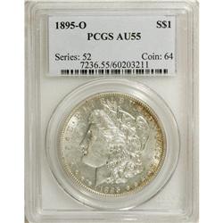 1895-O S$1 AU55 PCGS. Bright surfaces exhibit ample lu