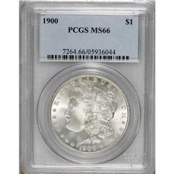 1900 S$1 MS66 PCGS. Frosty luster enlivens the untoned