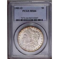 1901-O S$1 MS66 PCGS. Freckles of peach toning along t