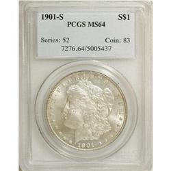 1901-S S$1 MS64 PCGS. A well struck near-Gem that has