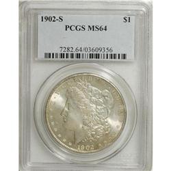 1902-S S$1 MS64 PCGS. Highly lustrous with typical sof