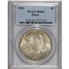Image 1 : 1921 S$1 MS64 PCGS. Radiantly lustrous surfaces displa