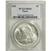 Image 1 : 1921 S$1 MS64 PCGS. This near-Gem Peace dollar possess