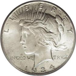 1934-S S$1 MS65 PCGS. The 1934-S is the key Peace doll
