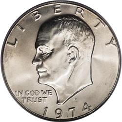 1974-D $1 MS67 PCGS. Ex: Larry Shapiro. The massive mi