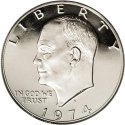 1974-S S$1 Silver PR70 Deep Cameo PCGS. A technically