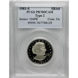 1981-S SBA$ Type Two PR70 Deep Cameo PCGS. The ultimat