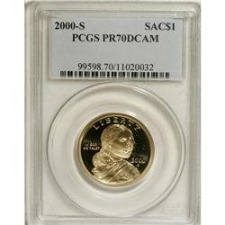 2000-S $1 Sacagawea PR70 Deep Cameo PCGS. Splendid gol