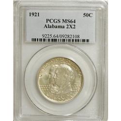 1921 50C Alabama 2x2 MS64 PCGS. With full Gem Alabama