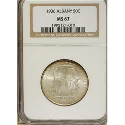 1936 50C Albany MS67 NGC. A lovely Superb Gem example