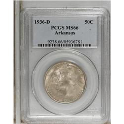 1936-D 50C Arkansas MS66 PCGS. Caramel-gold and powder