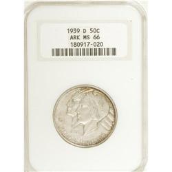 1939-D 50C Arkansas MS66 NGC. The surfaces are predomi