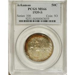 1939-S 50C Arkansas MS66 PCGS. A thin obverse crescent