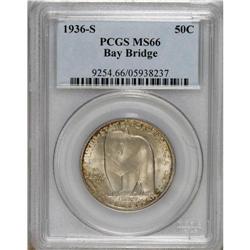 1936-S 50C Bay Bridge MS66 PCGS. Both sides of this fr