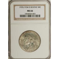 1935/34-D 50C Boone MS66 NGC. A satiny Mint State exam