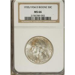 1935/34-D 50C Boone MS66 NGC. Small, isolated areas of