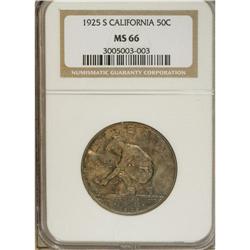 1925-S 50C California MS66 NGC. Sky-blue and caramel-g