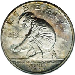 1925-S 50C California MS67 NGC. Swirls of lime-green,