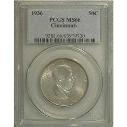 1936 50C Cincinnati MS66 PCGS. An impeccable Premium G